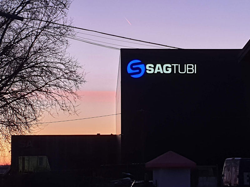 insegna luminosa alluminio sag tubi novellara