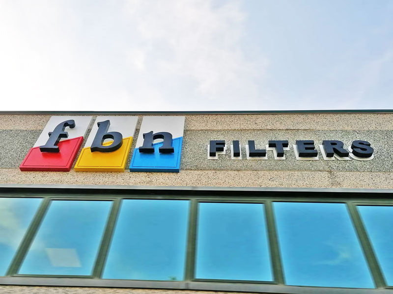 insegna retroilluminata fbn filters srl novellara
