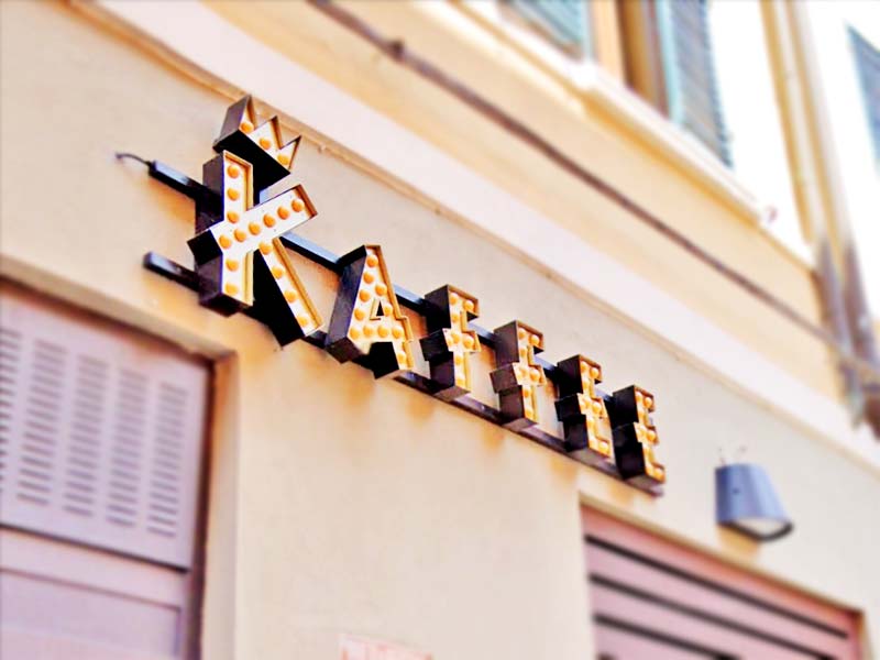 insegna scatolare a led kaffee reggio emilia