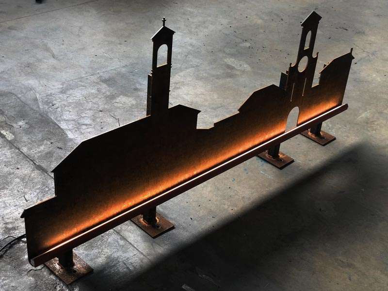 produzione sagoma corten per rotatoria san polo d'enza