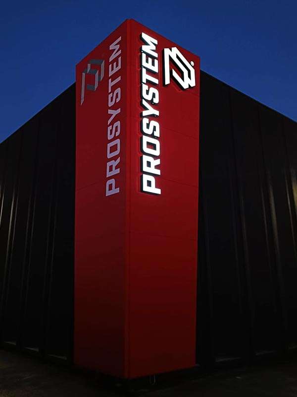 totem luminoso ad angolo prosystem bologna