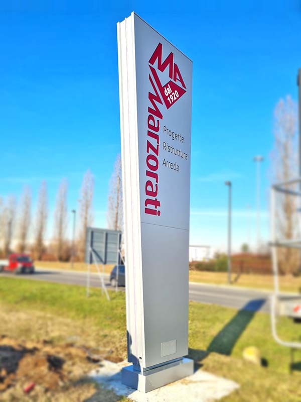 totem luminoso aziendale marzorati arredamenti milano