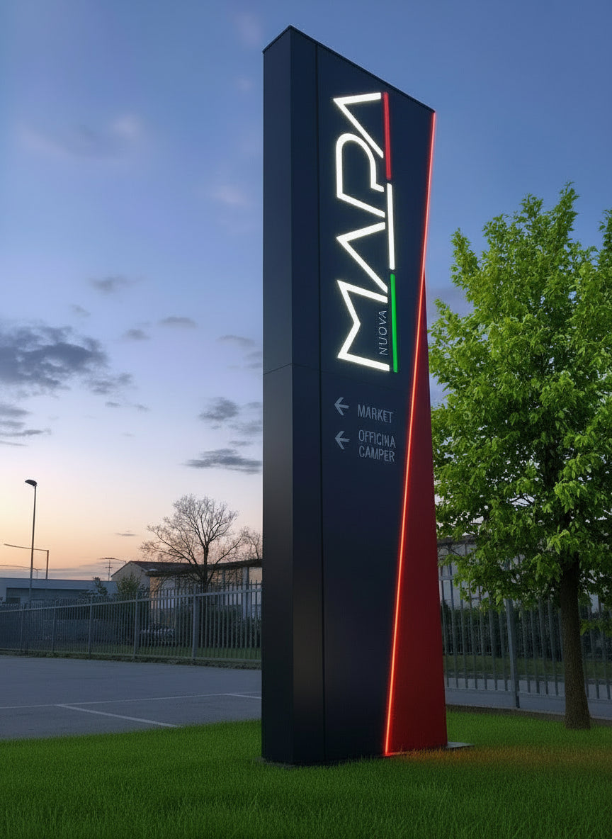 totem luminoso aziendale nuova mapa bologna