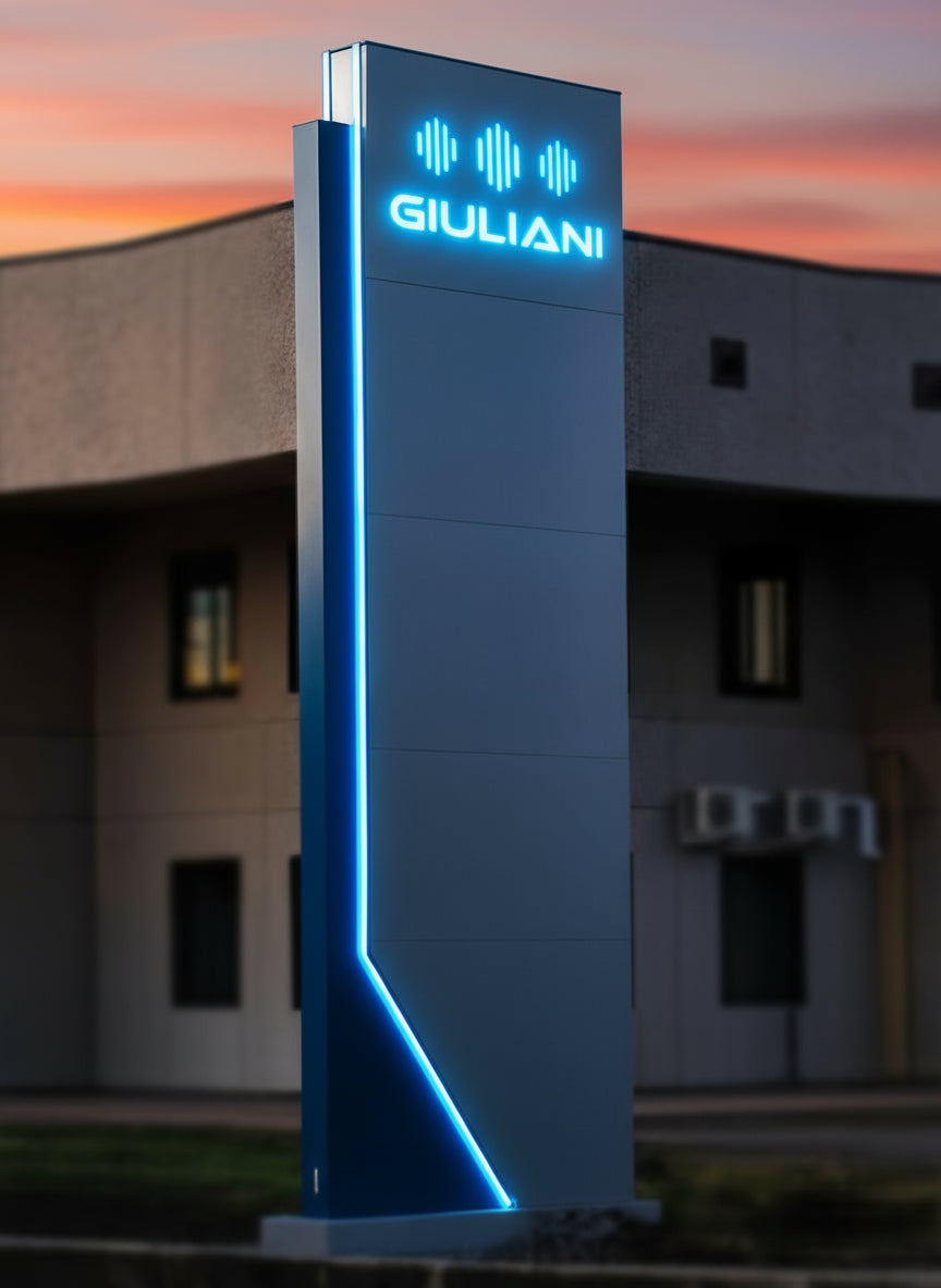 totem luminoso kite giuliani cilindri suzzara