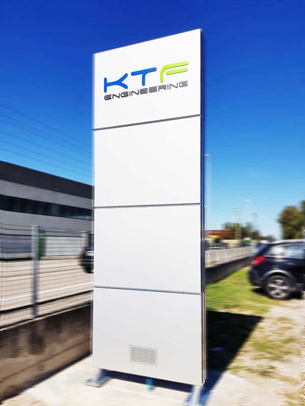 totem luminoso modulare ktf engineering mantova