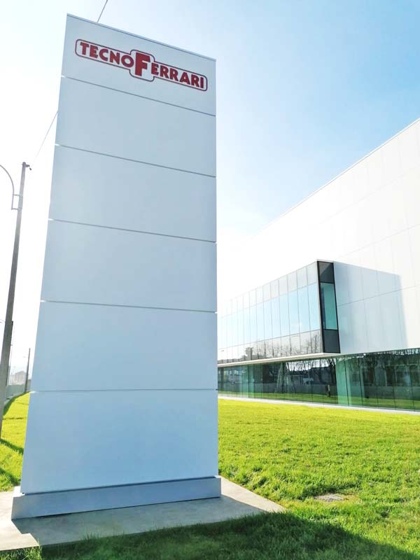 totem modulare in alucobond tecnoferrari spa sassuolo