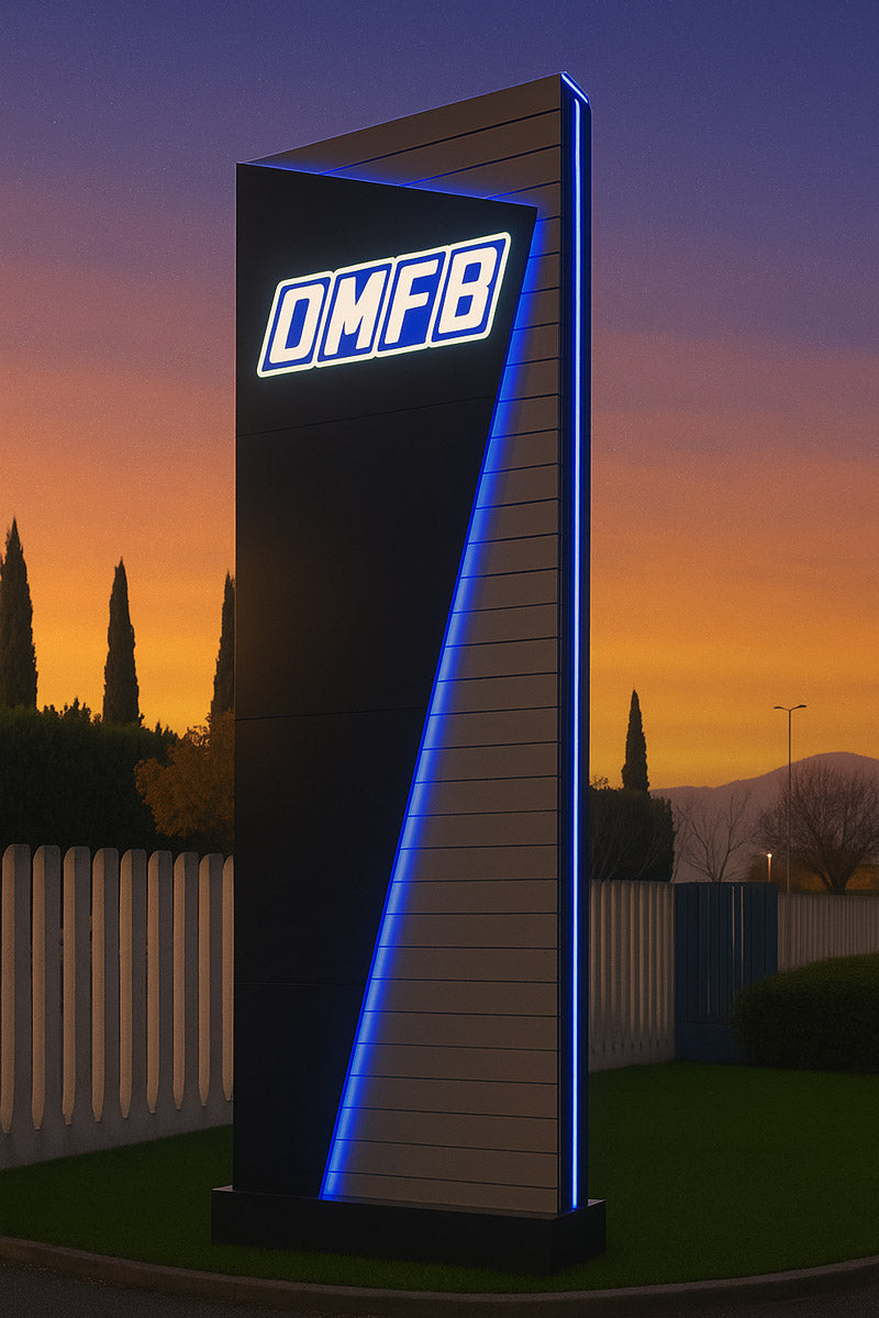 totem luminoso bonetti per omfb spa