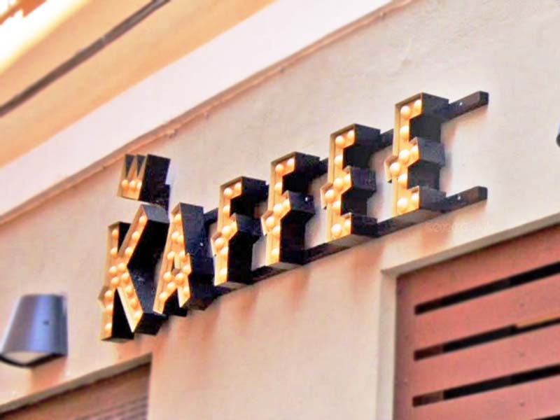 Kaffee - Insegna Scatolare Retrò