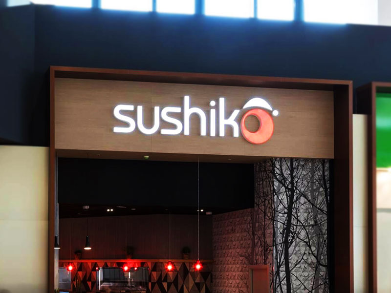 Sushiko - Insegna luminosa scatolare per arredo d'interni