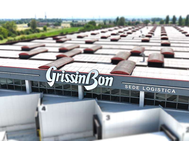 Grissin Bon - Insegna luminosa a lettere scatolate di grande formato