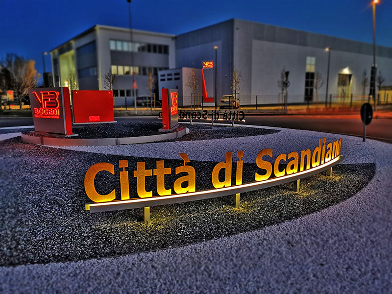 insegna corten per rotatoria scandiano