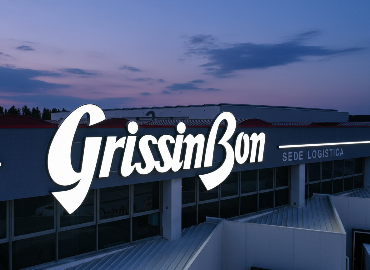 insegna di grande formato per grissin bon a campegine di reggio emilia