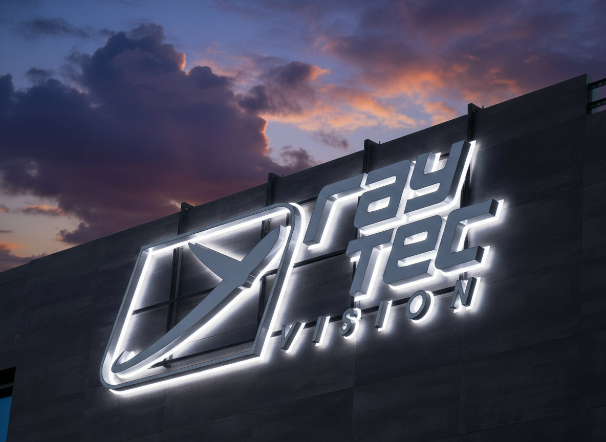 insegna luminosa acciaio inox ray tec parma