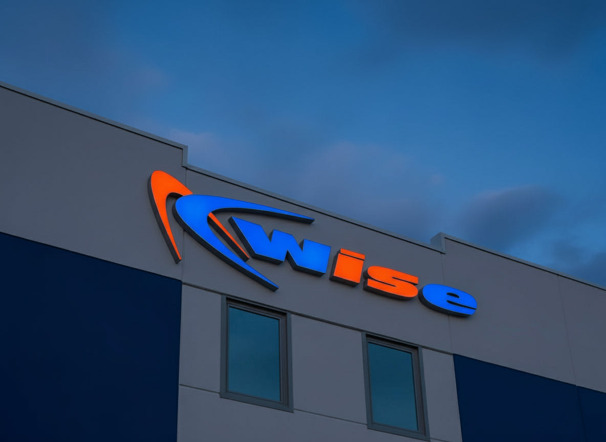 insegna luminosa aziendale scatolare wise srl parma