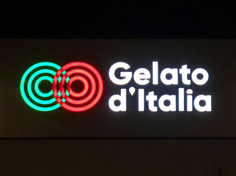 insegna luminosa gelato d'italia reggio emilia