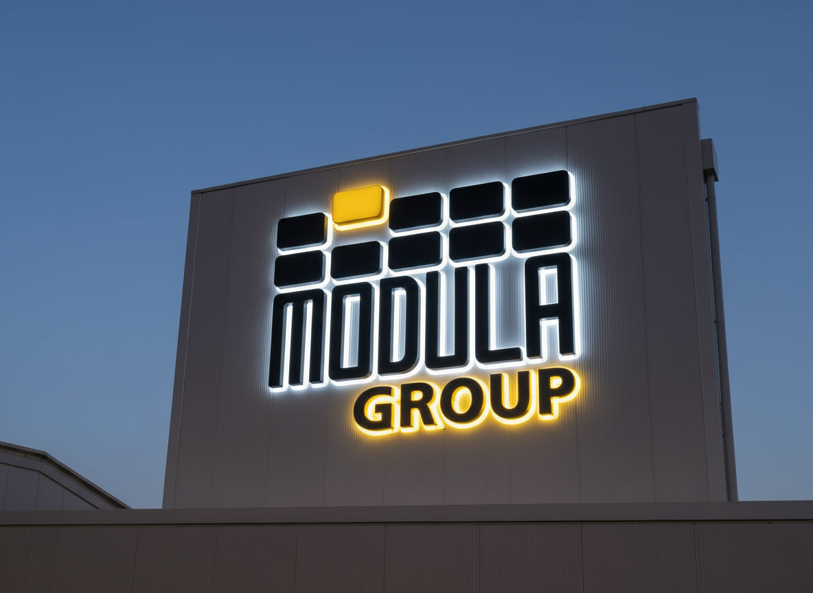 insegna luminosa retroilluminata modula group bologna