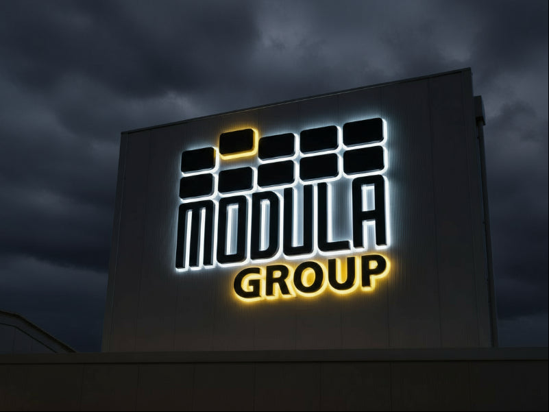 insegna luminosa retroilluminata modula group bologna