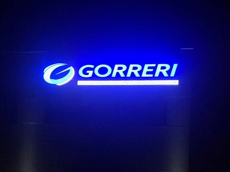insegna luminosa scatolare gorreri srl boretto