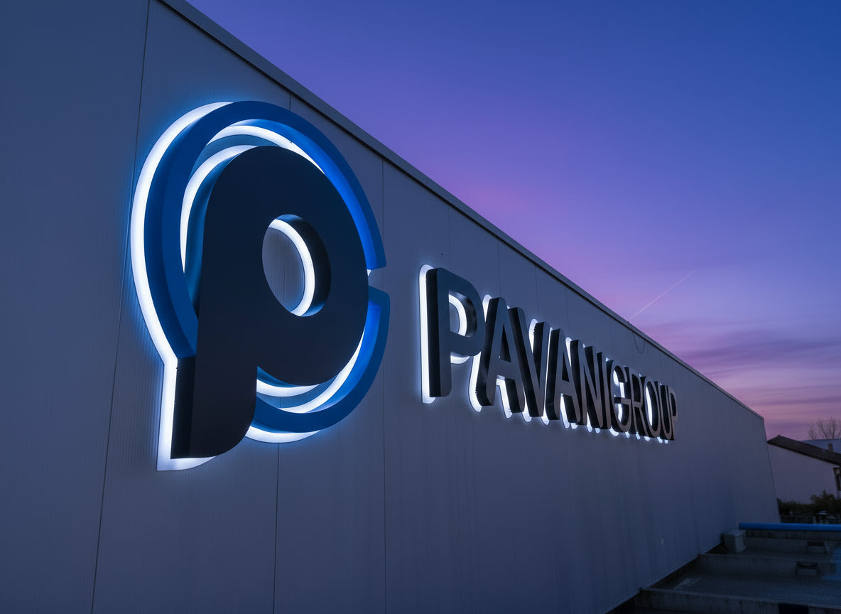 insegna luminosa scatolare pavani group modena