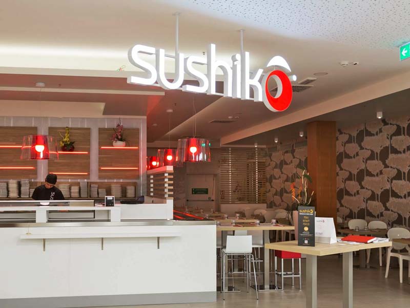 insegna luminosa scatolare sushiko bolzano