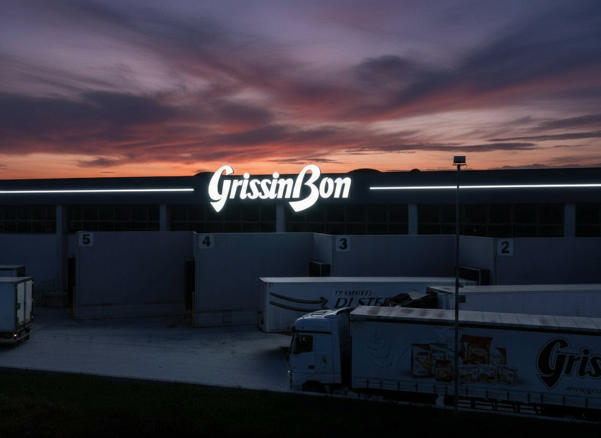 insegna pubblicitaria luminosa grissin bon campegine reggio emilia