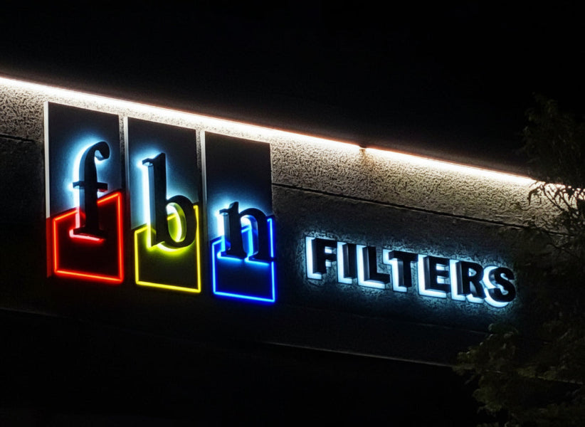 insegna retroilluminata fbn filters srl novellara