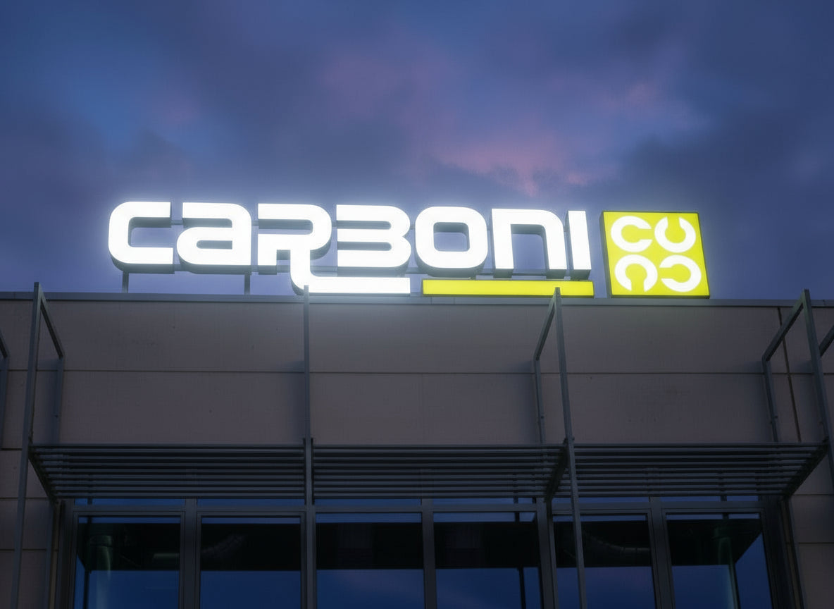 insegna scatolare carboni spa parma