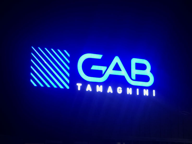 insegna scatolare gab tamagnini reggio emilia