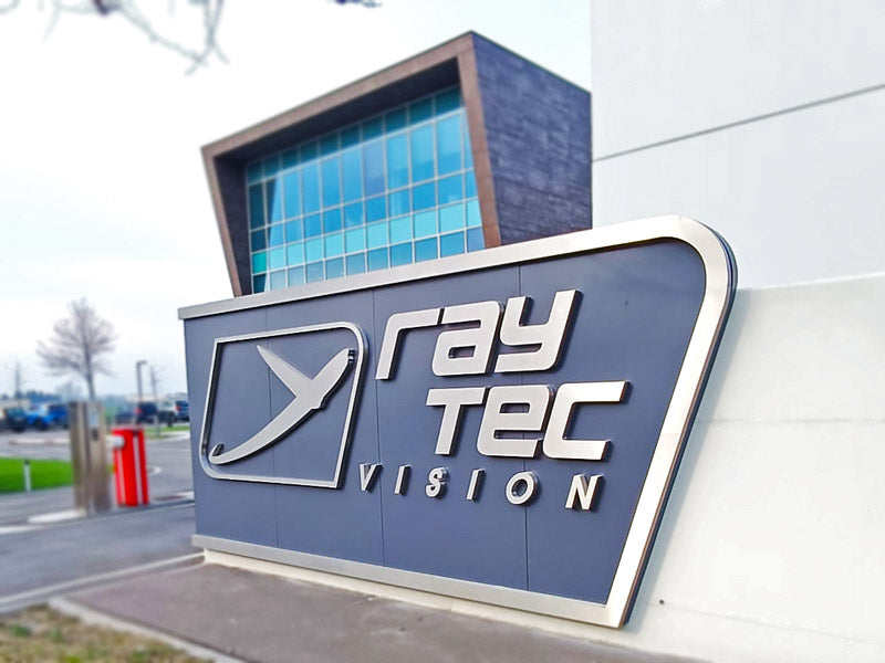Ray Tec - Insegna aziendale scatolata in acciaio inox