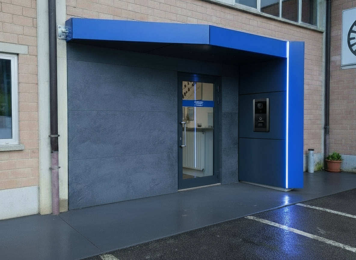 pensilina luminosa bronzoni motori reggio emilia