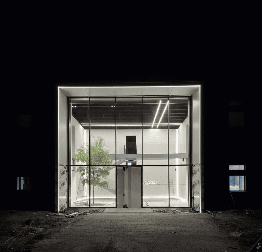 bonetti ha realizzato il portale di ingresso luminoso per meta hydraulics a reggio emilia