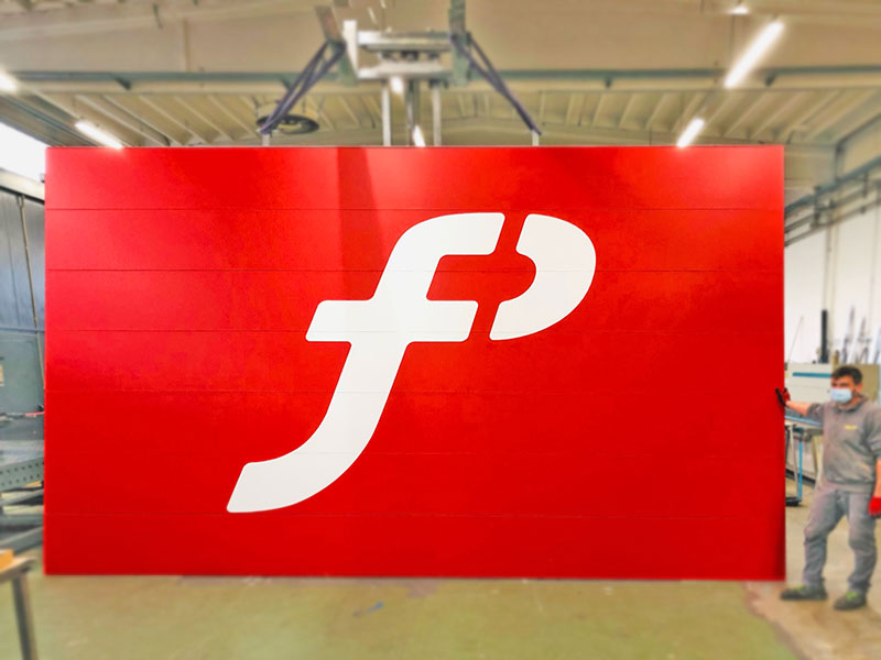 produzione insegna opaca di grande formato molino pasini spa