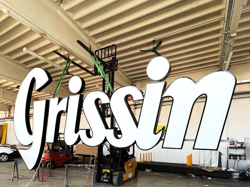 produzione insegna scatolare di grande formato grissin bon