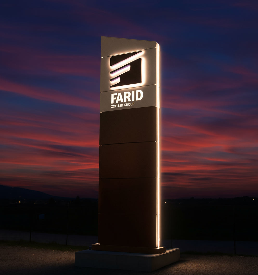 totem aziendale luminoso farid torino