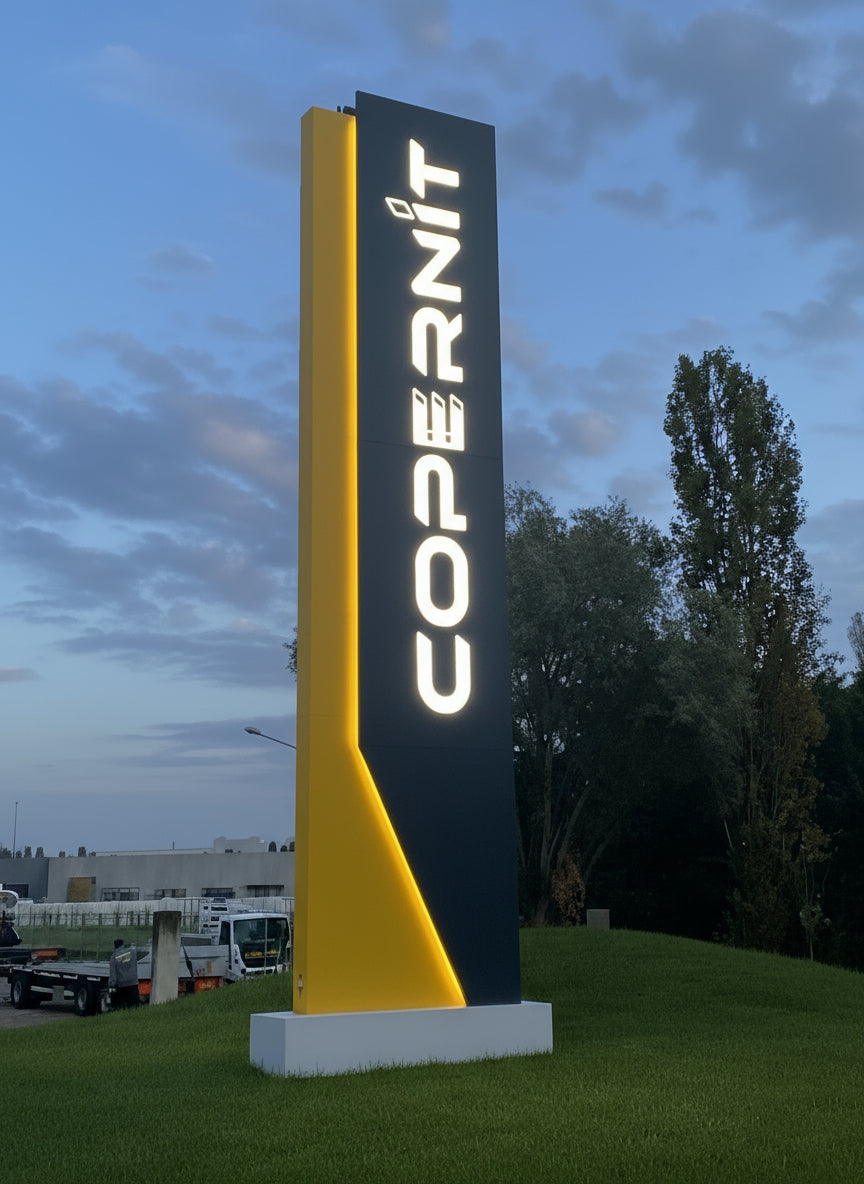 totem aziendale luminoso copernit spa pegognaga