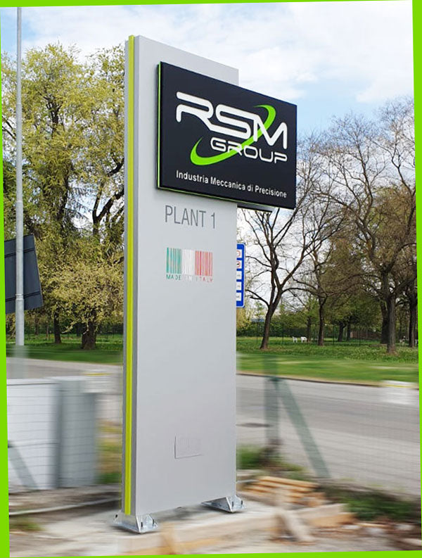 Rsm Group - Totem aziendale luminoso a stelo