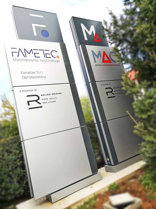 totem luminosi aziendali fametec mac rolleri spa piacenza