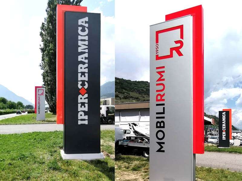 totem luminosi aziendali iperceramica sondrio