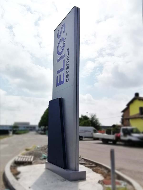 totem luminoso a led elios ceramica fiorano modenese