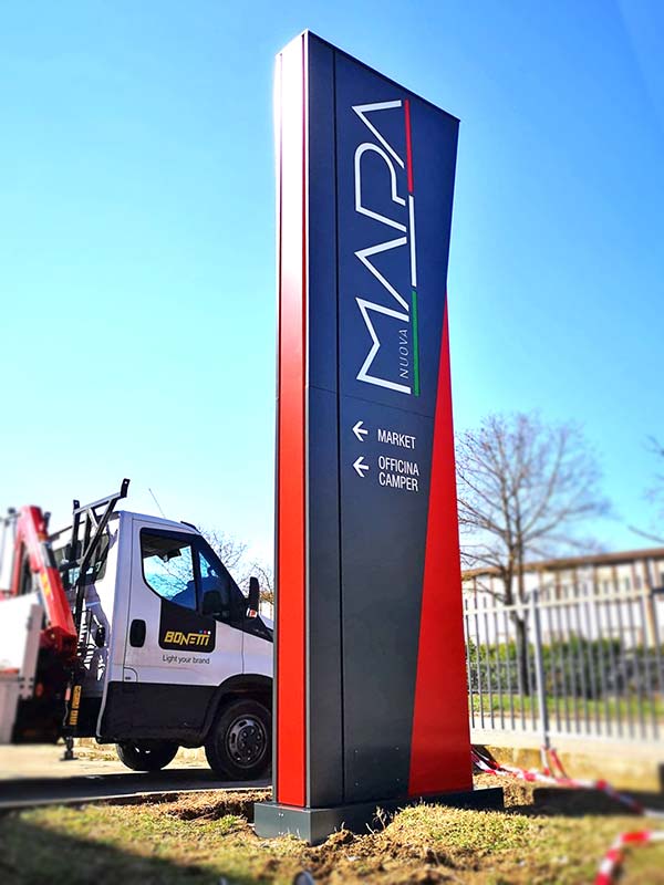 totem luminoso aziendale nuova mapa bologna
