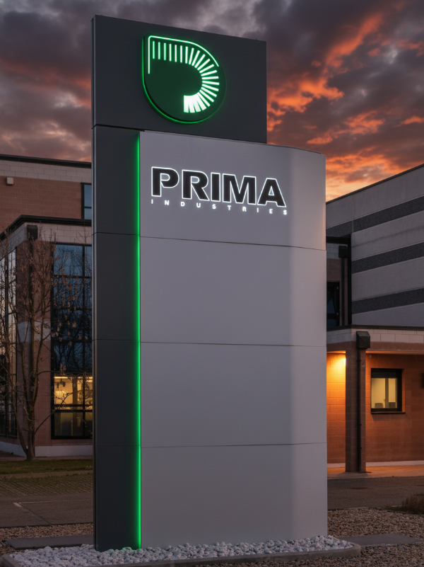 totem luminoso aziendale prima industries correggio