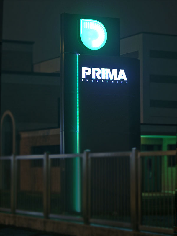 totem luminoso aziendale prima industries correggio