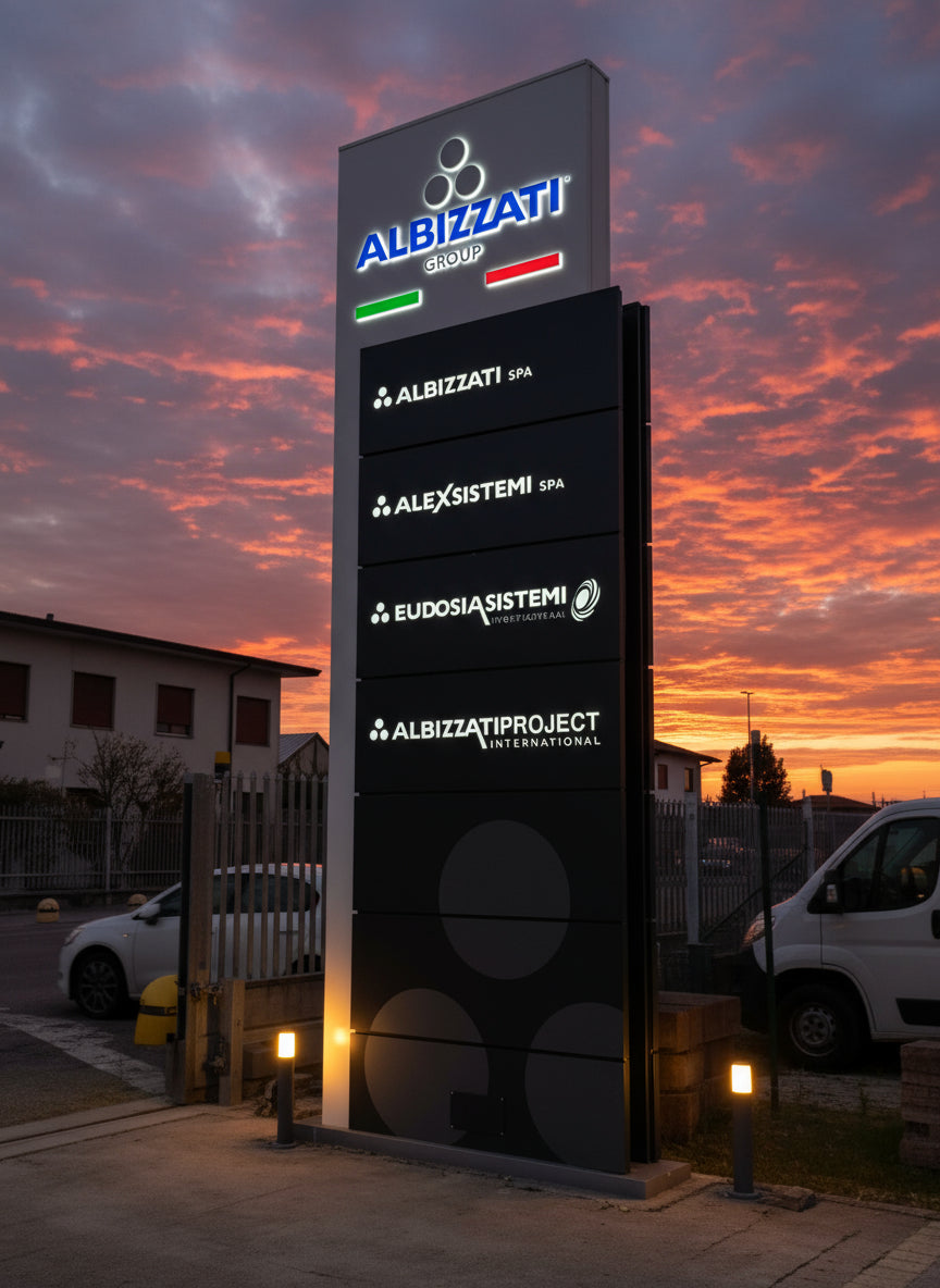 totem luminoso flag albizzati spa milano