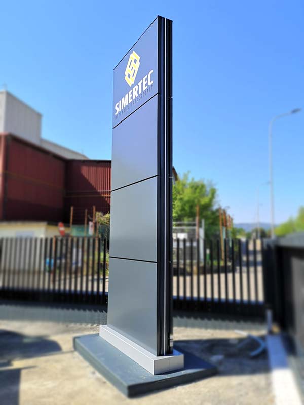 totem luminoso modulare simertec scandiano