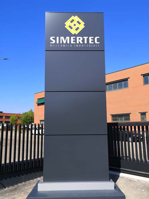 totem luminoso modulare simertec scandiano