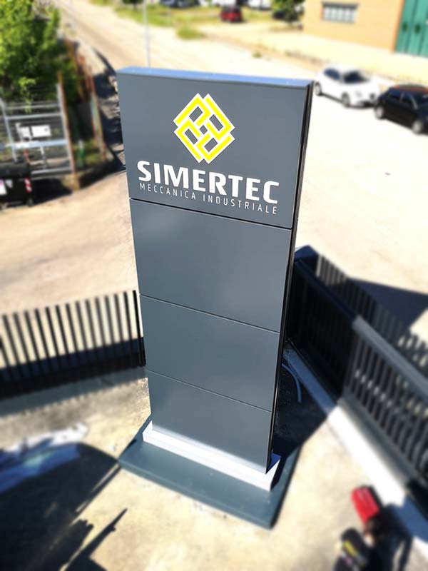 totem luminoso modulare simertec scandiano
