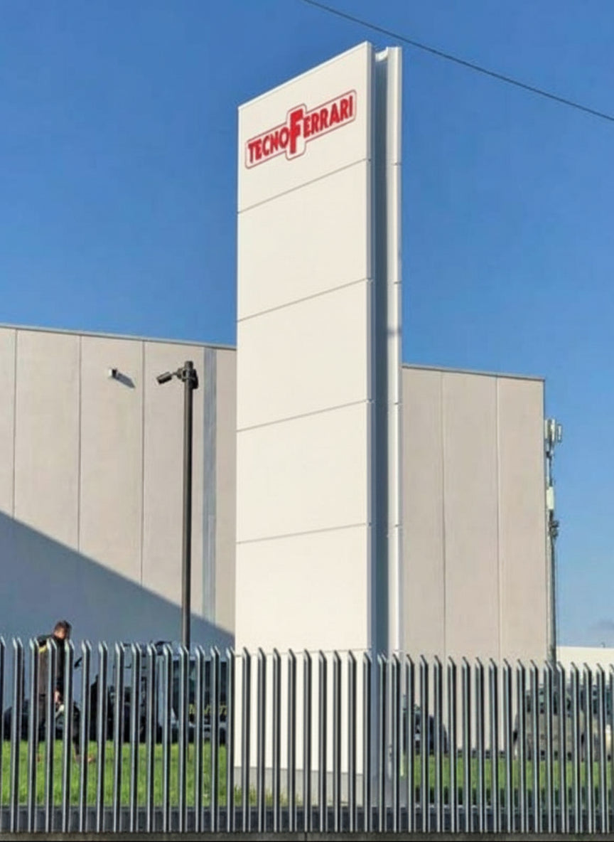totem modulare in alucobond tecnoferrari spa sassuolo
