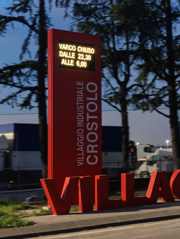 Totem segnaletico con display luminoso