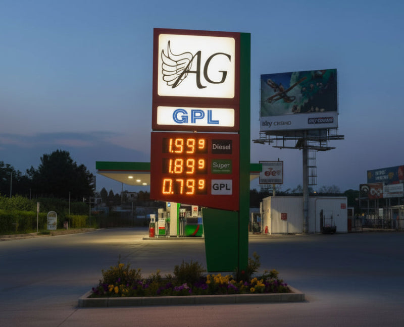 totem luminoso carburanti aeroporto linate milano